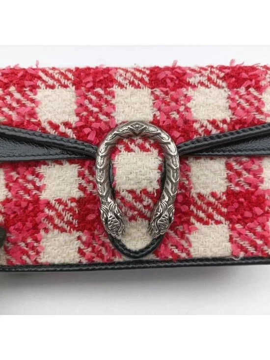Gucci Dionysus Red White Black Tweed Messenger Bag - Picture 11 of 16